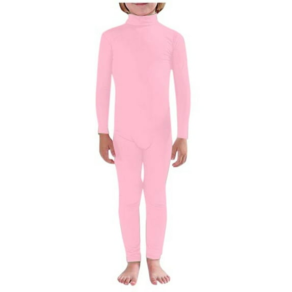 Ulitacool Teen Boys Onesies Long Sleeve Crewneck Jumpsuit Unisex Solid Color Stage Performance Tight Bodysuit For And Dance Adorable Boy Clothing 2Xl Pink