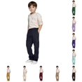 thumbnail image 1 of Ulitacool Boys Pants 10-11 Years Straight Leg High Waist Casual Sports Drawstring Sweatpants Wear Navy, 1 of 8