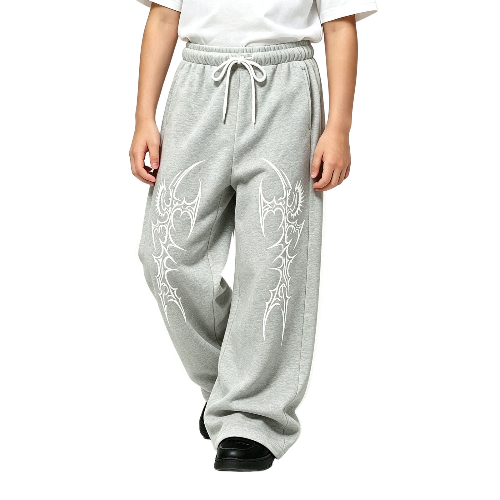 Boote Cartoon Ulitacool Boys Pants Wide Leg High Waist Cartoon Graphic Pants Durable ...