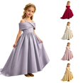 thumbnail image 1 of Ulitacool Teen Girl Dresses Short Sleeve Round Neck Tailcoat Dresses For Weddings And Parties Graphic Prints Gown Durable Wear 12-13 Years Purple, 1 of 9