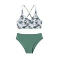 thumbnail image 1 of Ulitacool Teen Girl'S Swimsuit Sleeveless Kids Bikini Swimsuits 2 Piece Bikini Sets Sport Bathing Suits Charm Clothes Green, 1 of 6