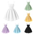 thumbnail image 1 of Ulitacool Girls' Dresses Summer Crewneck Sundress Sleeveless Cartoon Graphic Dresses Durable Clothing 14-15 Years White, 1 of 6