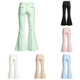 thumbnail image 1 of Ulitacool Teen Pants For Girl 15-16 Years Elastic Waist Stylish Flutter Flat Fit With Flared Trousers Leg Back To School Trousers Bottoms Light Green, 1 of 4