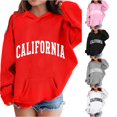 thumbnail image 1 of Ulitacool Teen Winter Sweatshirts For Girls Long Sleeve Top Cartoon Pattern O Neck Hoodies Basic Playsuit 11-12 Years Red, 1 of 4