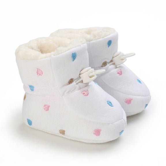 Ulitacool Toddler Girls Boots Shoes Warm Short Boots Shoes Printing Non Breathable Boots Adorable Basic Shoes 31 White