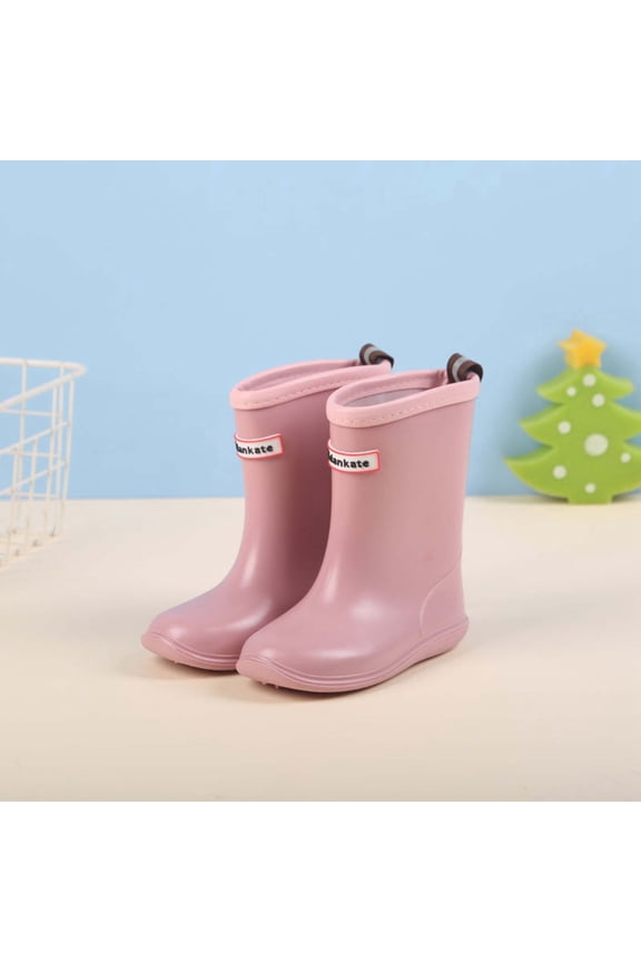 Toddler Girls Boots Spring Summer And Autumn Children'S Short Boots With Mid Calf Length And Elegant Featuring Smooth Curved Suitable For Rain . Casual Basic Shoes 38 Pink