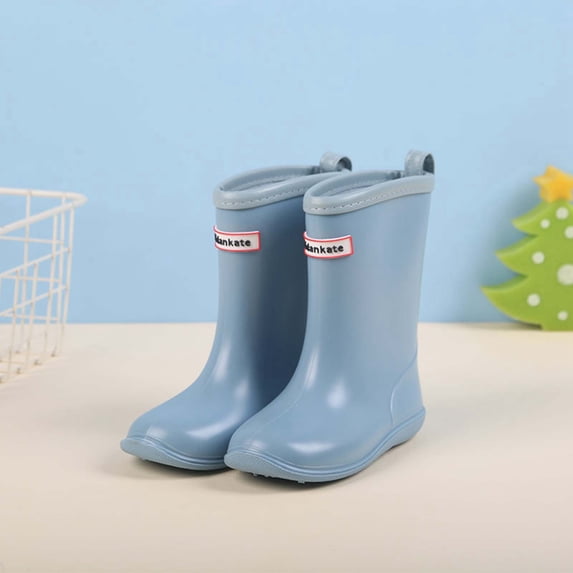 Ulitacool Toddler Girls Boots Spring Summer And Autumn Children'S Short Boots With Mid Calf Length And Elegant Featuring Smooth Curved Suitable For Rain . Trend Basic Shoes 32 Light Blue