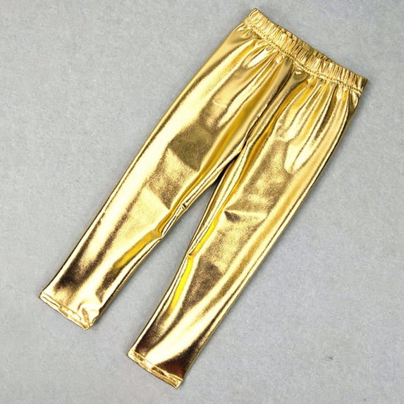 Ulitacool Toddler Girls Pants 3-4 Years Empire Waist Thermal Leggings Lined Leggings Warm Winter Pattern Children Winter Thick Warm Trousers Bottoms Gold