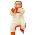 thumbnail image 1 of Ulitacool Toddler Onesies For Boys Baby Romper Overalls 1 Pcs Bodysuit Outerwear Crawling Baby Solid Color Mop Long Sleeve Crewneck Jumpsuit Cute Boy Clothing 12-18 Months Orange, 1 of 4