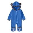 thumbnail image 1 of Ulitacool Toddler Onesies For Boys Fall Winter Solid Color Long Sleeve Coat Jumpsuit Romper Footed Hooded Ears Baby Jumpsuit Lovely One-Piece Clothing 18-24 Months Blue, 1 of 7