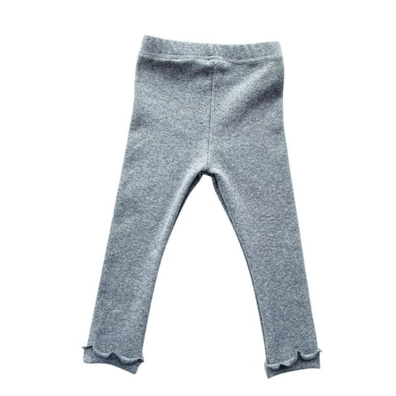 Ulitacool Toddler Pants For Girls Solid Color Dance Pants Leggings Slim Leg Tight Basic Trousers Fall Winter Casual Slacks Regular Outfits Grey Size 12-18 Months