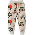 thumbnail image 1 of Ulitacool Toddler Wintrer Pants For Boys Sweatpants Drawstring Pants Animal Print Elastic Waist Dinosaur Car Pants Casual Slacks Trousers Classic Wear Beige Size 18-24 Months, 1 of 3