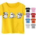 thumbnail image 1 of Ulitacool Tops For Girls Halloween O Neck Short Sleeve Cartoon Graphic Hallowma Tee 3-4 Years Yellow, 1 of 4
