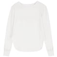 thumbnail image 1 of Ulitacool Tops For Girls Long Sleeve Blouse Milk Silk Crewneck Shirts Solid Color Tee Trend Comfy Basic Wear White 11-12 Years, 1 of 4