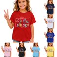 thumbnail image 1 of Ulitacool Tops For Girls Round Neck Graphic Prints Short Sleeve Tee 12-13 Years Red, 1 of 5