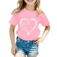 thumbnail image 1 of Ulitacool Valentine'S Day Girls Tee Shirt Crewneck Blouse Short Sleeve Heart Cartoon Graphic Relax Fitt Shirt Tops Basic Playsuit Pink 12-13 Years, 1 of 3