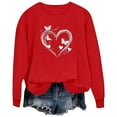 thumbnail image 1 of Ulitacool Valentine'S Day Girls Tee Shirt Long Sleeve Blouse Heart Print T Shirt Round Neck Lightweight Tops Fashionable Playsuit Red 2-3 Years, 1 of 4