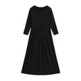 thumbnail image 1 of Ulitacool Winter Dresses For Girls 9-10 Years Toddler Long Sleeve Neck Solid Color Loose Daily Wear Long Maxi Dress Lovely Clothes Black, 1 of 5