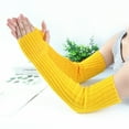 thumbnail image 1 of Ulitacool Winter Gloves Womens Women'S And Knitted Fingerless Warm Pile Pile Sleeve Straight Long Gloves Durable Accessories Yellow, 1 of 3