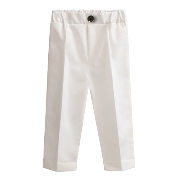Ulitacool Winter Pants For Girls Empire Waist Uniform Pants Formal Dress Pants Straight Leg Slacks School Performance Long Pants For Everyday Outfits Simple Style Casual Trousers White 150
