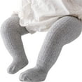 thumbnail image 1 of Ulitacool Winter Pants For Girls Kids Infant Newborn Leggings Solid Color Knitted Pantihose Stretchy Spring Summer Pantyhose Fall Casual Slacks Trousers Relax Fit Wear Grey Size 0-6 Months, 1 of 6