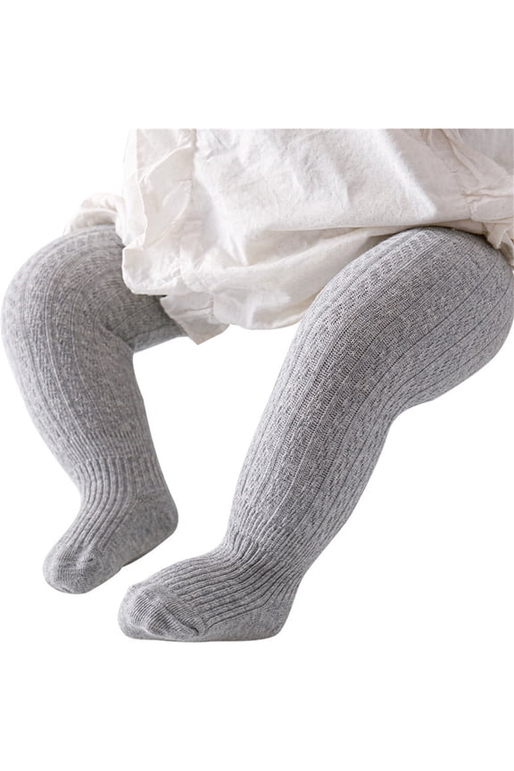 Winter Pants For Girls Kids Infant Newborn Leggings Solid Color Knitted Pantihose Stretchy Spring Summer Pantyhose Fall Casual Slacks Trousers Relax Fit Wear Grey Size 0-6 Months