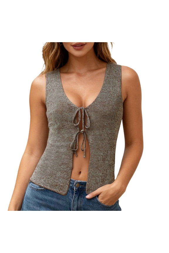 Women'S Shirts Sleeveess Seamless Ribbed Tank Top With Built In Bra Support Wear And Layering Comfort Stretch Fit Lightweight Soft Fabric Trend Tops M Khaki