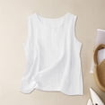 thumbnail image 1 of Ulitacool Women'S Tank Tops Loose Fit Sleeveless Tee Solid Color Summer Round Neck Basic Blouse Simple Clothing M White, 1 of 3