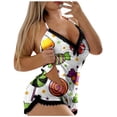thumbnail image 1 of Ulitacool Womens Halloween Pajamas Set Vest Shorts 2 Pieces Set Sleeveless Tops Shorts Set Summer Sleepwear Festival Casual Jammies Nightwear White Xl, 1 of 5