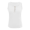 thumbnail image 1 of Ulitacool Womens Tank Tops Sleeveless Top Round Knit Shirt Vest Neck Solid Color Splice Tanks Button Vest Basic Clothes 2Xl White, 1 of 3