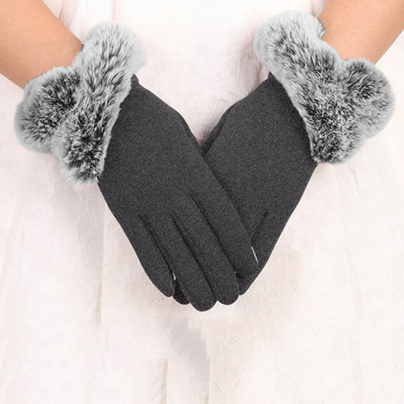 Ulitacool Womens Winter Gloves Gloves Women Knit For Cold For Driving Touchscreen Weather Cable Warm Thermal Elastic Gloves Texting Gloves Comfortable Everyday Wear Grey