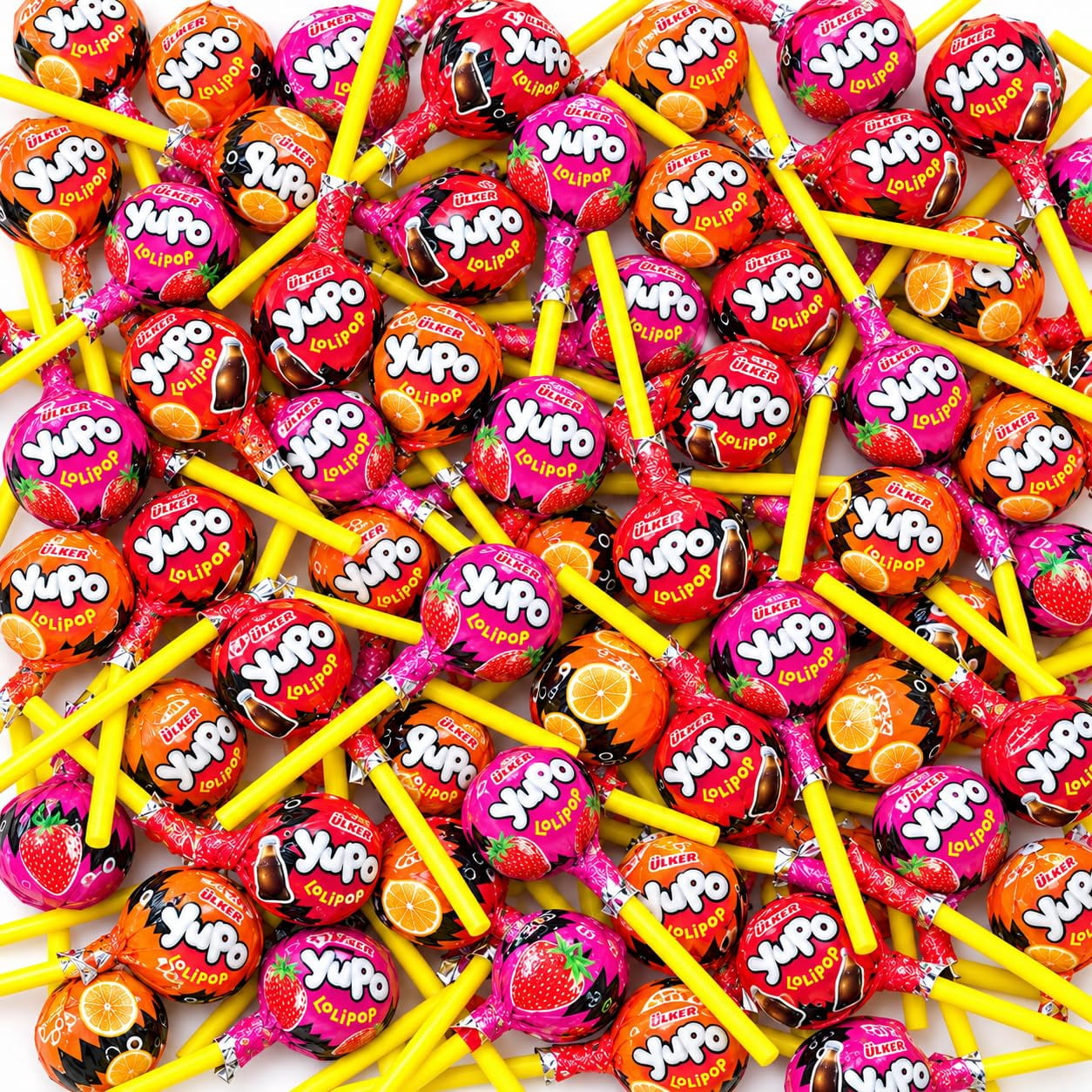 Ulker Lollipops Assorted Fruit Individually Wrapped Hard Candy 120 ...