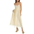 thumbnail image 1 of Ulla Johnson Womens Silk-Blend Maxi Dress, 8, Beige, 1 of 3