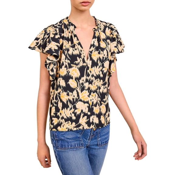 Ulla Johnson womens Lilo Flutter Sleeve Blouse, 8