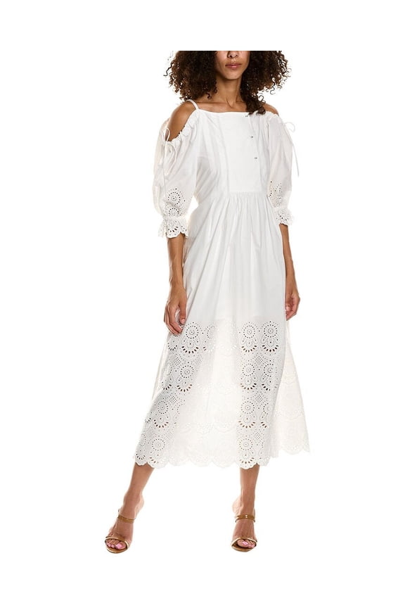 womens  Narcisa Midi Dress, US 2, White