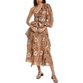 thumbnail image 1 of Ulla Johnson womens  One-Shoulder Silk Midi Dress, 4, Brown, 1 of 3