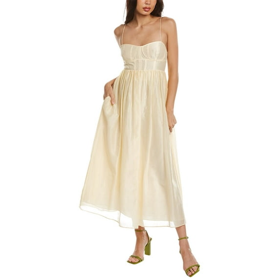 Ulla Johnson womens Silk-Blend Maxi Dress, 4, Beige