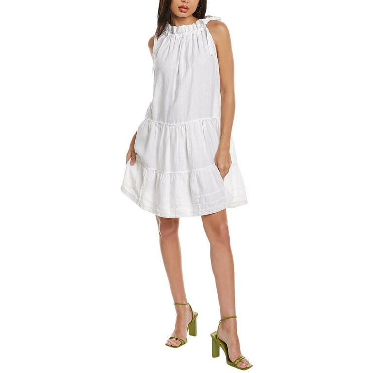 White linen hotsell a line dress