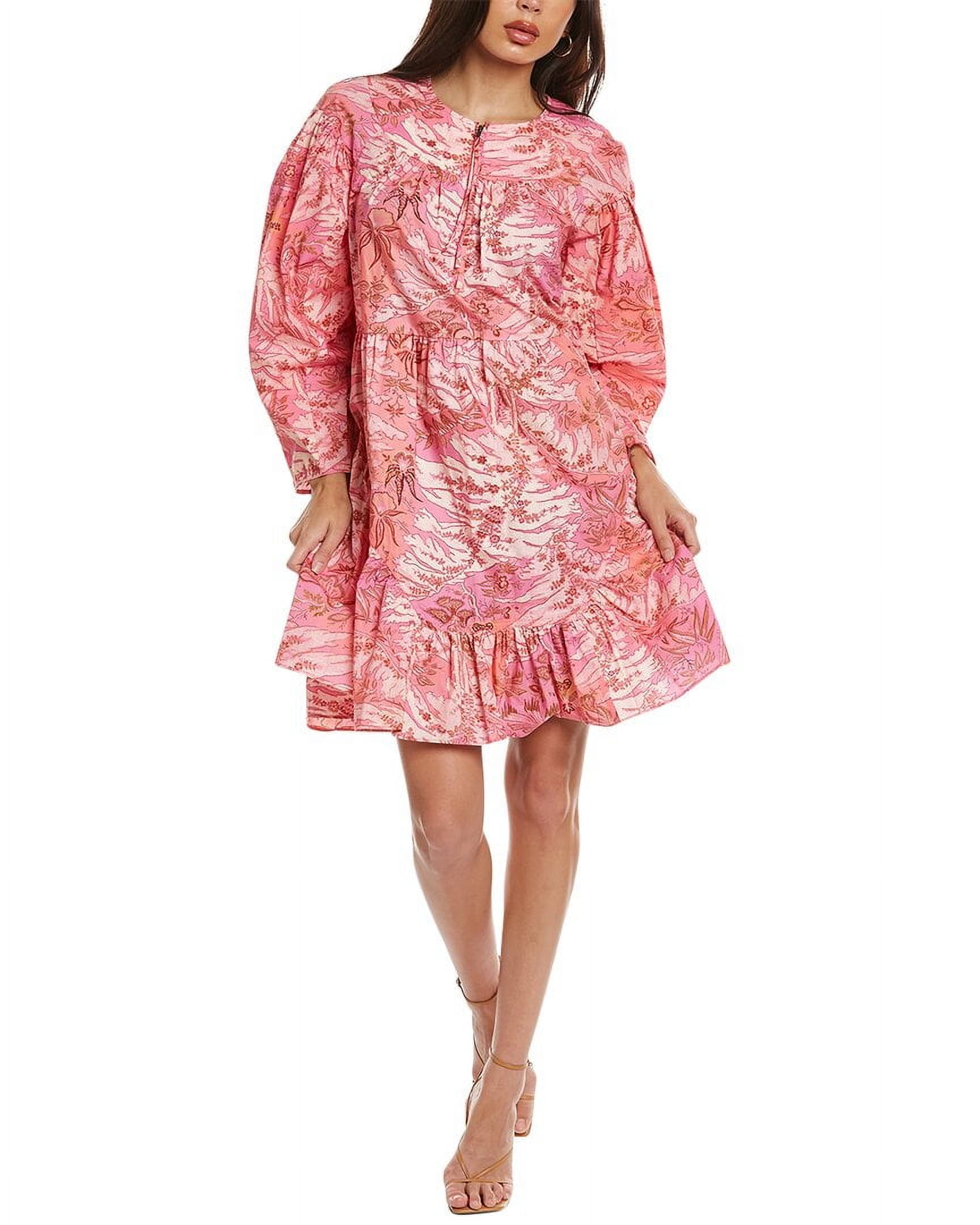 knee length dresses for ladies Ulla Johnson Women's Camila Lace-Trim Cotton A-Line Minidress - Chambray