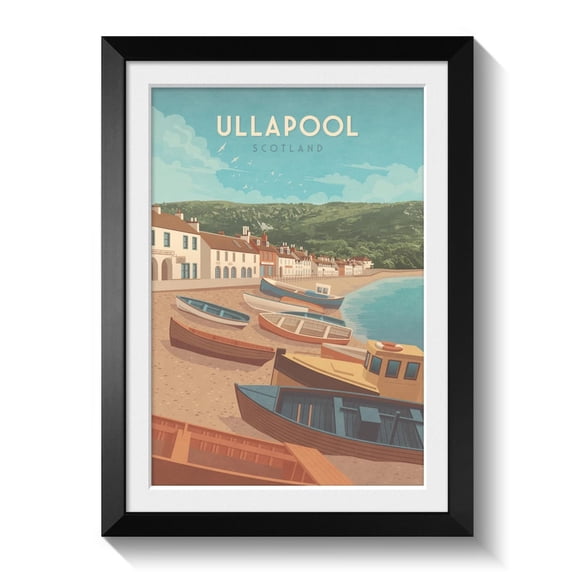 Ullapool Scottish Highlands Coastal Village Nature Decor Unframed Paper Print