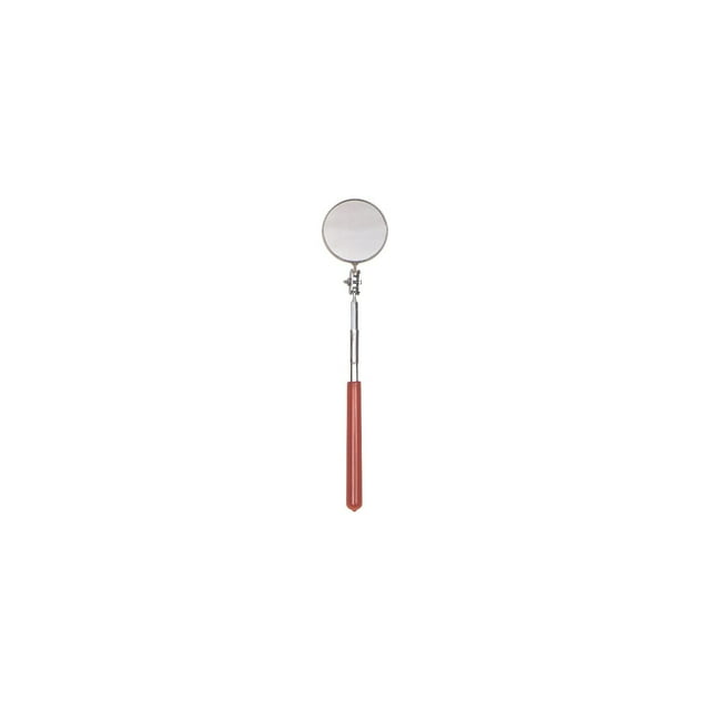 Telescoping Inspection Mirror, Round, 3-1/4 in dia, 11 in L to 15 in L