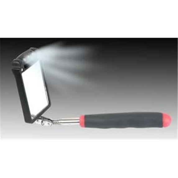 Ullman HTK-2LT Inspection Mirror - Rectangular Mechanics Mirror with 3 Rotating LEDs, Expandable Stick. Optical Inspection Tool