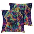 thumbnail image 1 of Ullo0ord 3D Painting Dog Throw Pillow Covers Set of 2 Cushion Case Pillow Covers Decorative Square Pillow Covers for Couch Sofa Bed 24x24in, 1 of 7