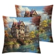thumbnail image 1 of Ullo0ord 3D Painting Set of 2 Soft Pillow Covers Modern Concise Decorative Throw Pillow Covers for Home Deco Couch Bed Living Room Bedroom Outdoor 22x22in, 1 of 7