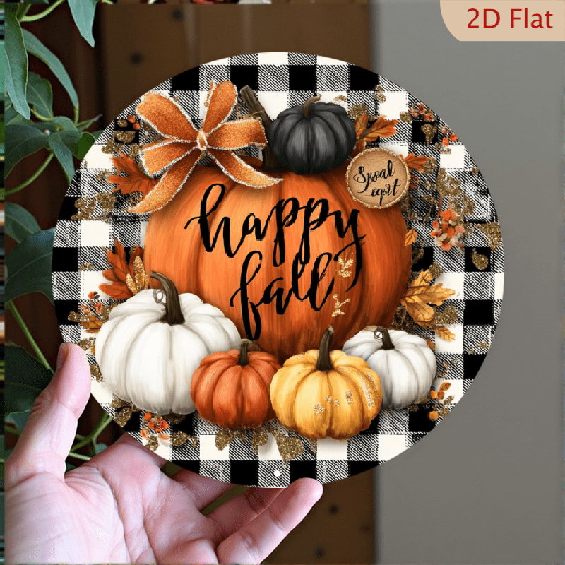 Ullo0ord 8-Inch Round Aluminum Wreath Sign - 