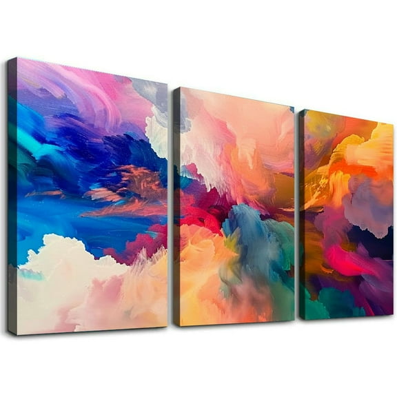 Ullo0ord Abstract Colorful Cloud Painting Poster, Modern Kitchen Wall Art Pictures Decor Painting Canvas Wall Art Kitchen, for Kitchen, Restaurant, Bar, Living Room