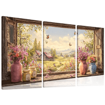 Ullo0ord Abstract Floral Canvas Wall Art - Large Framed Print Poster for Living Room, Bedroom, Bathroom, Office, and Hallway Decor, Kitchen Wall Decors, Paintings 12*16inch*3pcs