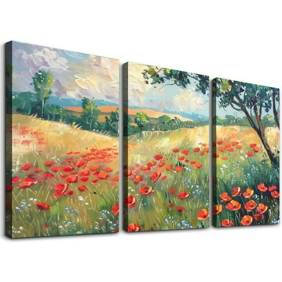 Ullo0ord Art Red Yellow Flowers., Modern Kitchen Wall Art Pictures Decor Painting Canvas Wall Art Kitchen, for Kitchen, , , Living Room