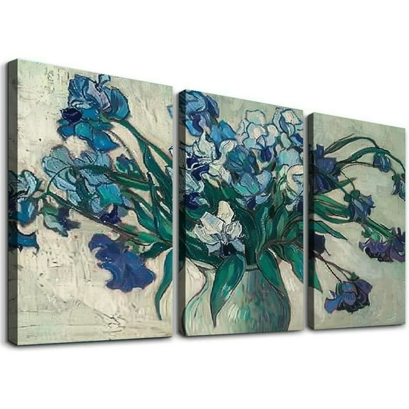 Ullo0ord  Canvas Prints Wall Art Flowers by Van Gogh Famous Oil Paintings Reproduction Modern Stretched and Framed Floral Picture Giclee Artwork Ready to Hang for Bedroom Home Office Decoration