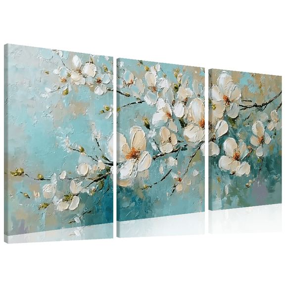 Ullo0ord Canvas Wall Art 2D Flat Pale Blossom Branch Modern Abstract Painting Framed Picture Living Room Bedroom Office Home Decoration High Quality Print On Canvas 12*16inch*3pcs